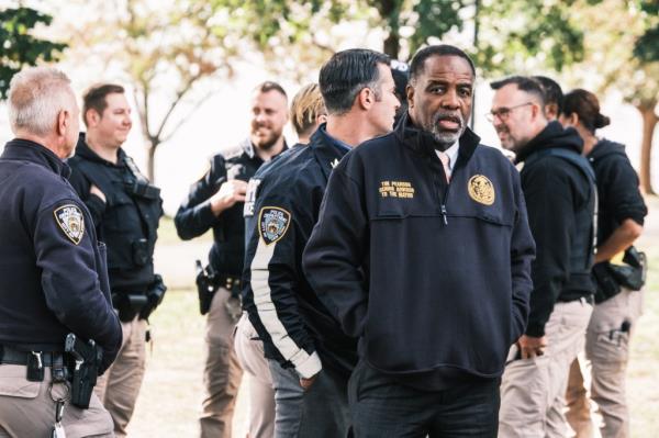 Tim Pearson (Timothy Pearson), senior advisor to mayor Adams, on scene at Randalls Island.